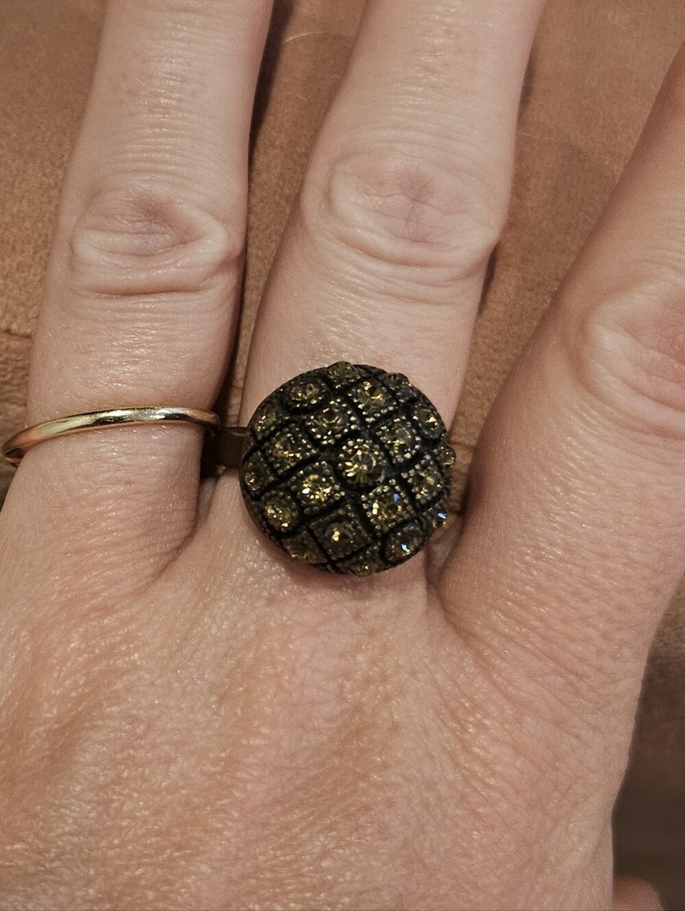 Vintage Lia Sophia "Choco-Chip" ring